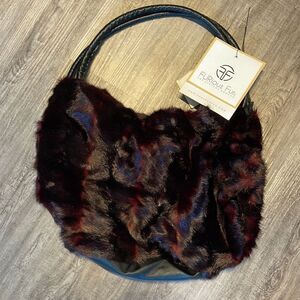 Furious Fur Vintage Purse Merlot NEW